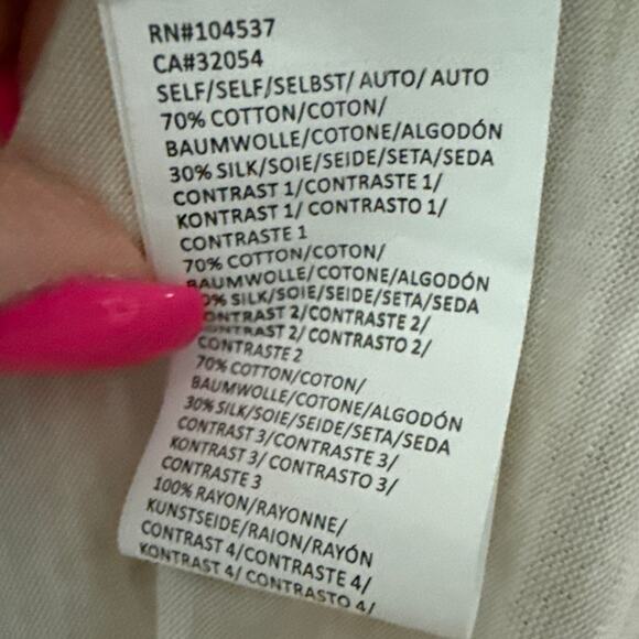 Anthropologie Tiny Button Up Embroidered Shirt White Size Medium Petite - Picture 11 of 11